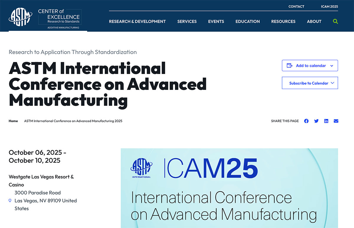 ASTM International Conference on Advanced Manufacturing 2025 – AM CoE
